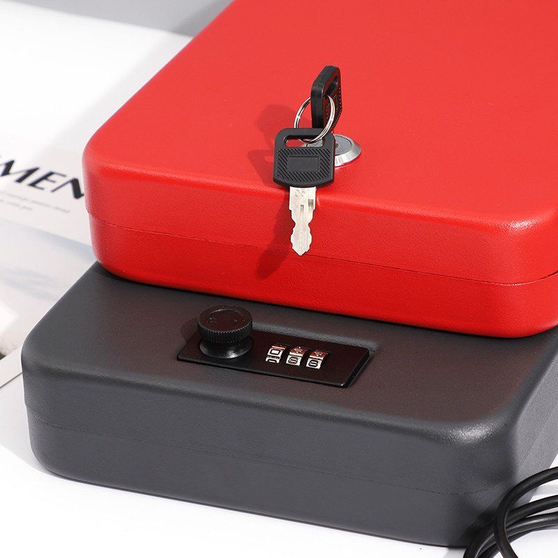 首饰珠宝保险盒车载保险箱便携式现金盒手枪保险盒防W盗钥匙密码