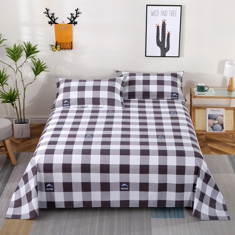 纯棉全棉床单单件斜纹棉双人1.8m床床单枕O套2件套宿舍单人床单