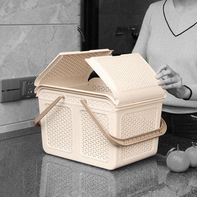 新品家用厨房g收纳篮露营手提塑料收纳筐拎蔬果饮料放菜户外篮子,收纳整理,购物篮,淘宝优惠券,粉丝福利购,淘宝优惠卷