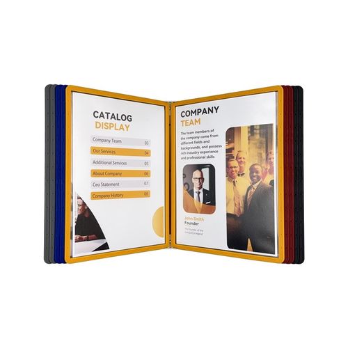 A4磁性a金属壁挂式翻页文件架车间生产资料夹10页挂墙办公文件架