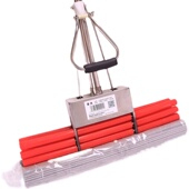 免手洗家用20130o4全不锈钢海绵头拖把加粗一体杆滚轮式 墩布胶棉