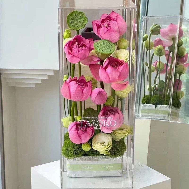 压克力花盒教师节枪炮插花v篮情人节花篮高透花艺资材花店包装材