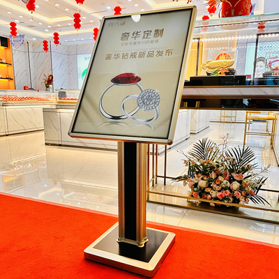 金色指示牌指向牌立式o广告牌海报展示架落地式水牌酒店商场迎宾
