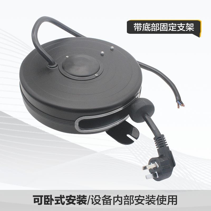 美拉3芯电源线收线盘卷线盘迷你y小电鼓小型自动伸缩卷线器2.5平