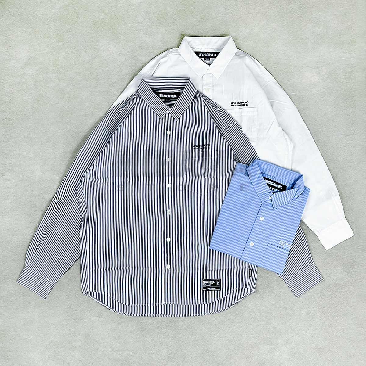 现货 NEIGHBORHOOD STRIPE SHIRT LS 条纹休闲长袖衬衫 25AW