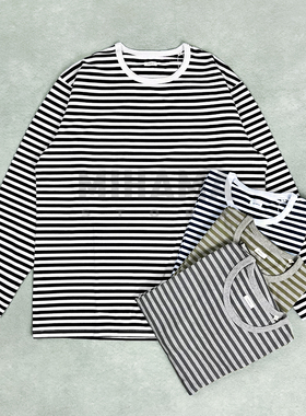 现货 NANAMICA COOLMAX Stripe Jersey Tee 条纹宽松长袖T恤26SS