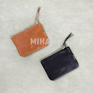 ZIPPER FLAT POUCH 牛皮革零钱小包 25AW 现货 余文乐 MADNESS