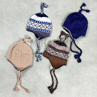 SEDAN Beanie Hand Flap 印花羊毛遮耳保暖毛线帽25AW Knit 现货