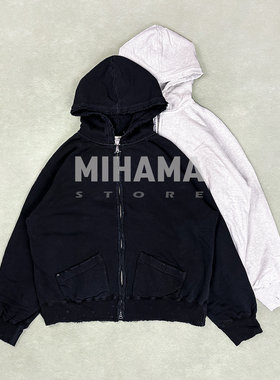 现货 ANCELLM ZIP UP HOODIE 宽松休闲做旧连帽卫衣外套 25AW