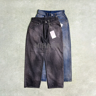 现货折扣 ANCELLM TAPERED 5P DENIM PANTS做旧5袋宽松牛仔裤25SS
