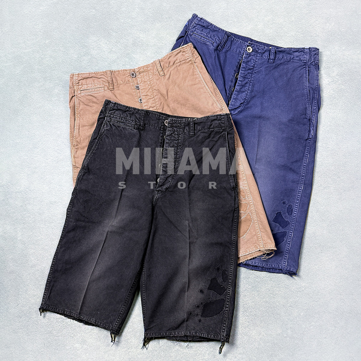 现货 VISVIM BROADER CHINO SHORTS CRASH做旧破坏休闲裤短裤26SS