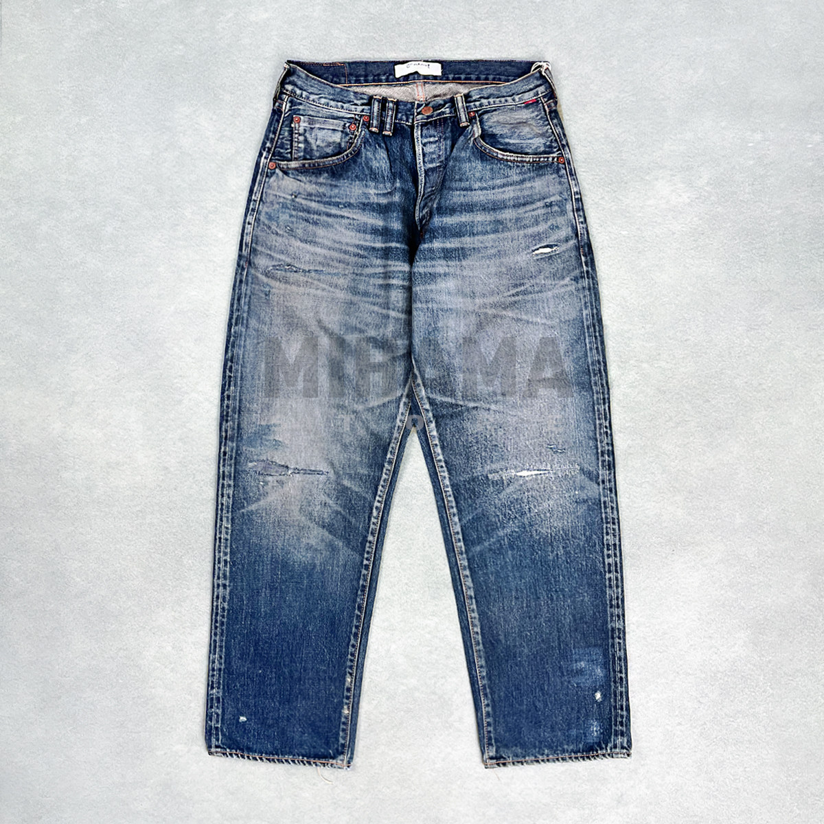 现货 ANACHRONORM TAPERED REMAKED 5P 水洗做旧破坏牛仔长裤26SS - 实物图