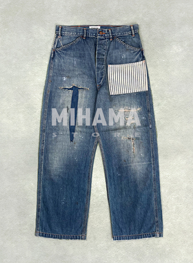 现货 BOWWOW LAPD PRISONER DENIM PANTS 日产复古破坏牛仔裤25AW
