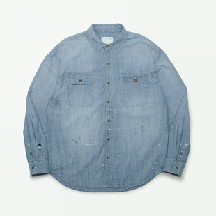 现货 MADNESS VTG CHAMBRAY BUTTONS SHIRT 牛仔衬衫余文乐 26AW