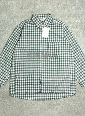 现货折扣ANCELLM C/R CHECK OVER SHIRT破坏格纹宽松廓形长袖衬衫