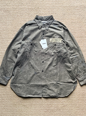 【折扣】BOWWOW PRISONER BLACK CHAMBRAY SHIRTS 做旧破坏衬衫24