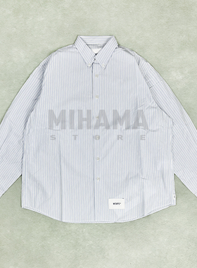现货 WTAPS BD 06 LS BROADCLOTH. TEXTILE 条纹休闲宽松长袖衬衫
