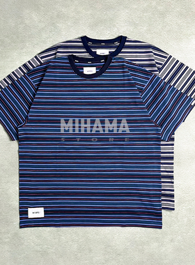 现货折扣 WTAPS BDY 01/SS/COTTON 条纹刺绣棉质短袖休闲T恤 25SS