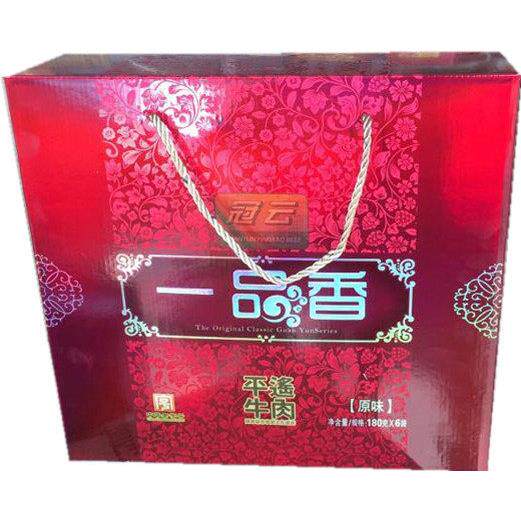 老憨 平遥牛肉 冠云牛肉 山西特产 180克X6袋 一品香 礼盒 包邮