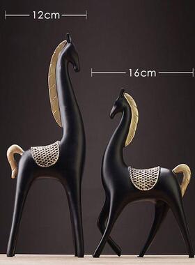 欧式平步青云招财马树脂工艺品客厅电视柜酒柜装饰品摆件商务