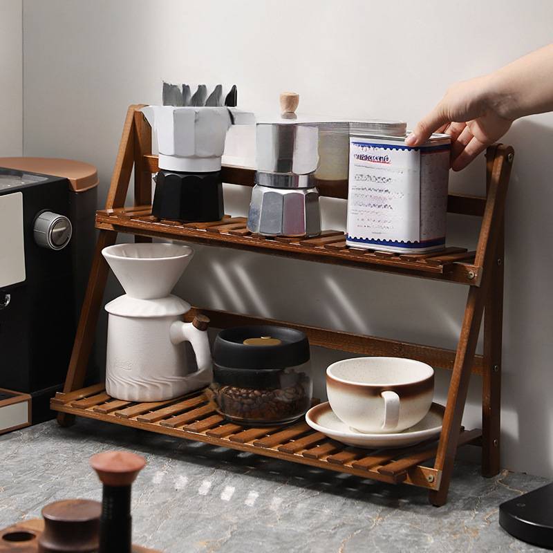 杯架咖啡器具收纳架咖啡机置物架子吧台手冲壶工具全套桌面咖啡角