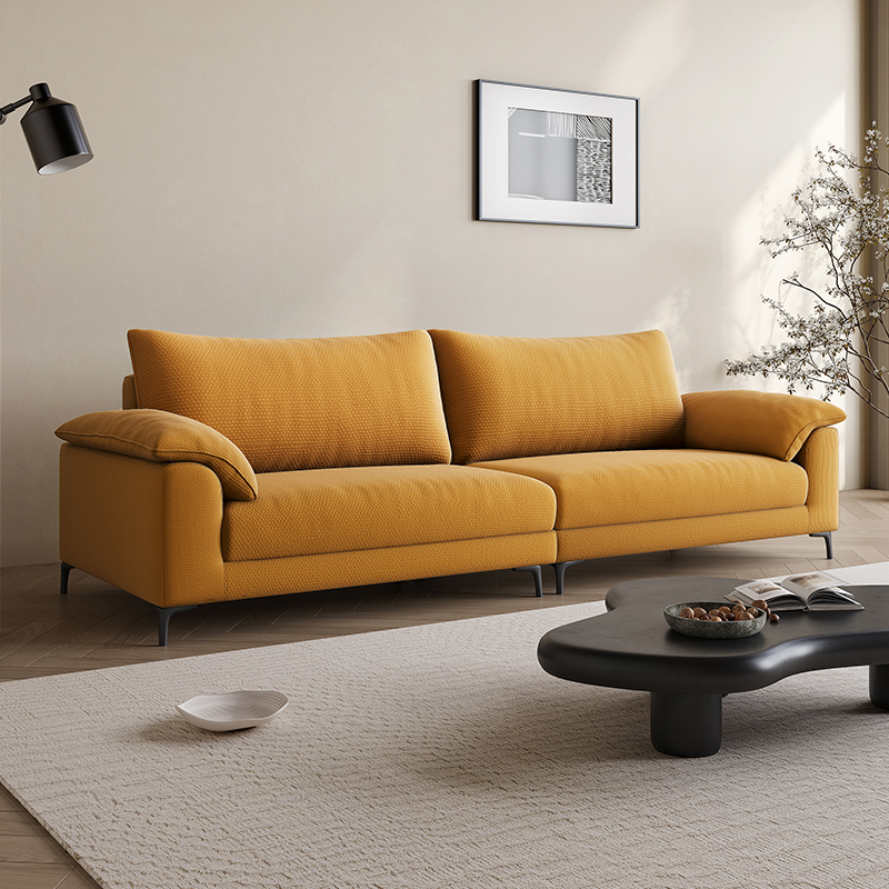 诧寂风棉麻布艺沙发可全拆洗客厅小户型豆腐块直排沙发新款三人位