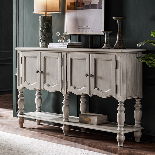 美式全实木玄关桌靠墙入户门厅玄关柜欧式客厅储物装饰柜餐厅边柜