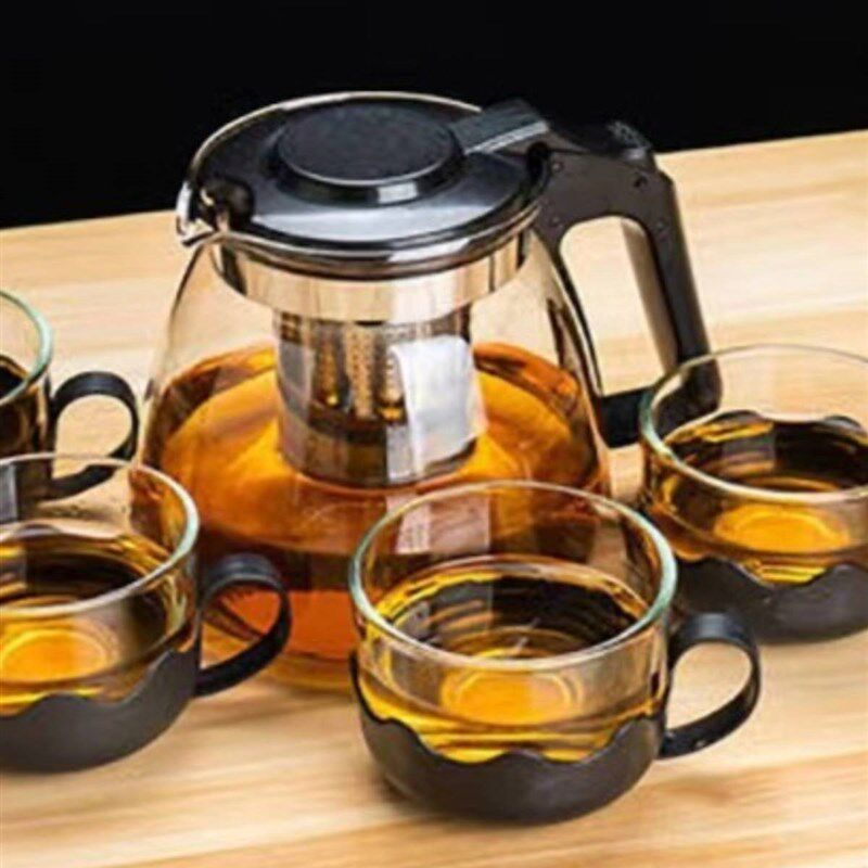 5件套一壶四杯精美四季泡茶壶玻璃水具套装家用大容量玻璃茶壶
