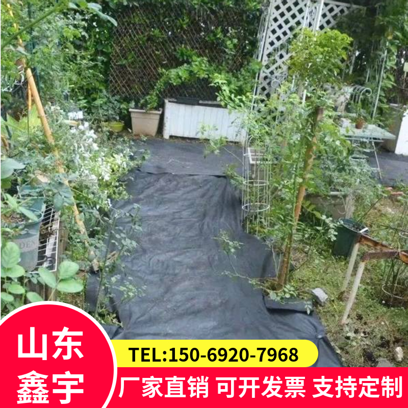 100克/全新料黑色防草布pp园艺地布果园盖草布苗圃花卉除草布