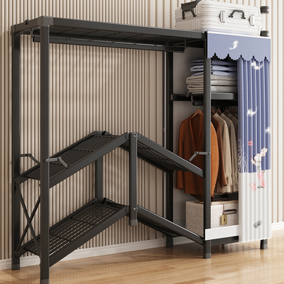 免安装衣柜家用卧室可摺叠简易组装布衣橱全钢架结实耐用出租房用