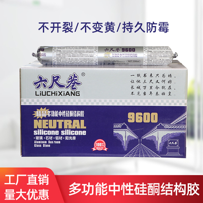 六尺巷9600新品中性耐候结构胶快干防水 玻璃胶密封胶门窗建筑用