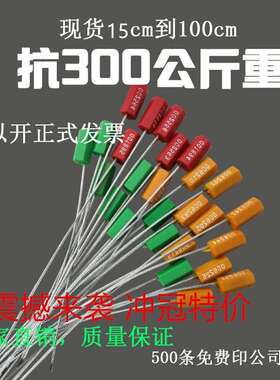 一次性铅封钢丝塑料封条电水表集装箱物流抽紧式封签不锈钢扎带
