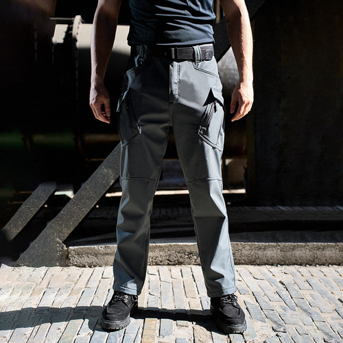 冬款加绒软壳冲锋裤战术男防风IX9军迷户外工装裤弹力直筒作训裤