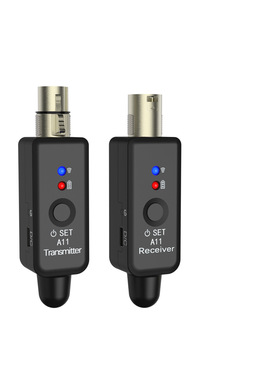 A11无线传输卡侬麦克风转6.35转接器2.4GHz Wireless Mic Adapter