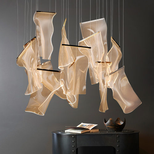 简约复式楼大吊灯轻奢客厅灯创意北欧灯具卧室别墅楼房灯饰家居