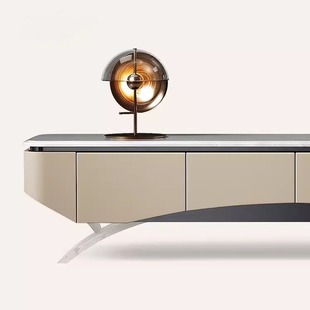 天然奢石卡里冰玉茶几电视柜轻奢地柜客厅高级亚克力茶几电视组合