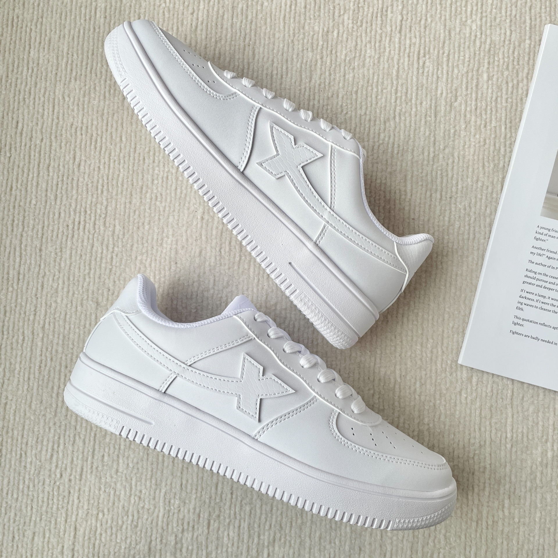 特步 小白鞋舒适百搭 防滑耐磨 低帮 板鞋 女款 白色,运动鞋new,板鞋,淘宝优惠券,粉丝福利购,淘宝优惠卷