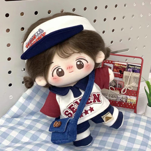 娃衣20cm公仔美式运动衣拼色背包棒球帽套装棉花娃娃衣