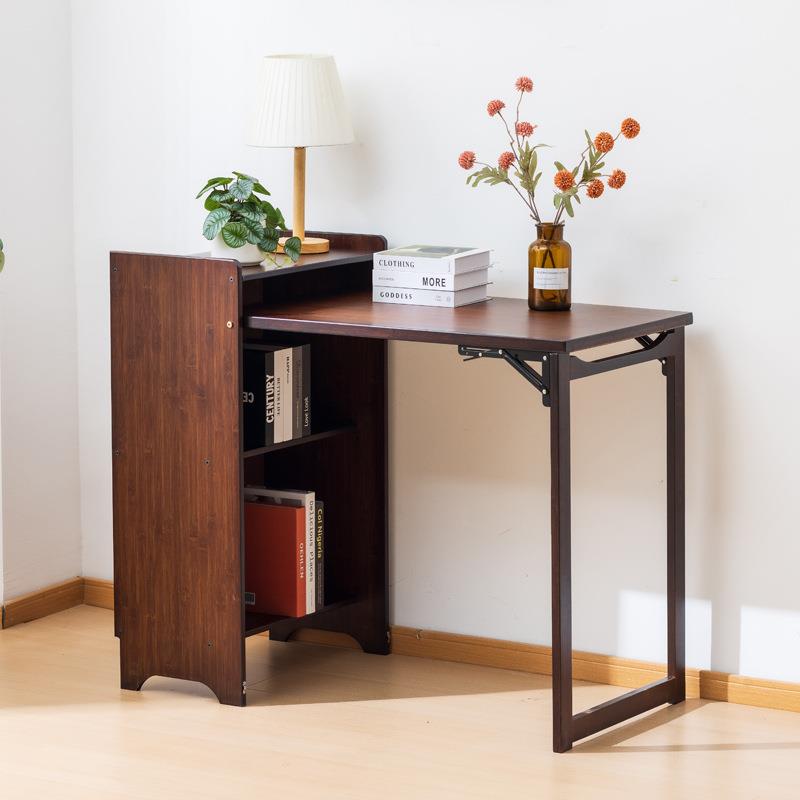 楠竹电脑桌书桌书柜一体式家用办公桌工作台儿童学生学习书桌