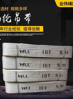 5吨6米酸洗吊带白色起重吊带 5T2/3/5/8M丙纶吊带 5T耐酸吊带