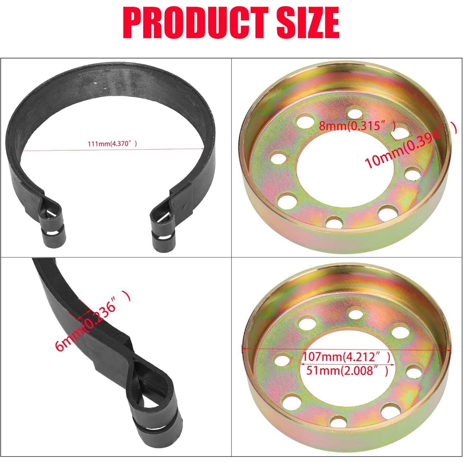 GREHUA 4" Rear Drum Brake Band & Cable Kit for Manco Ban
