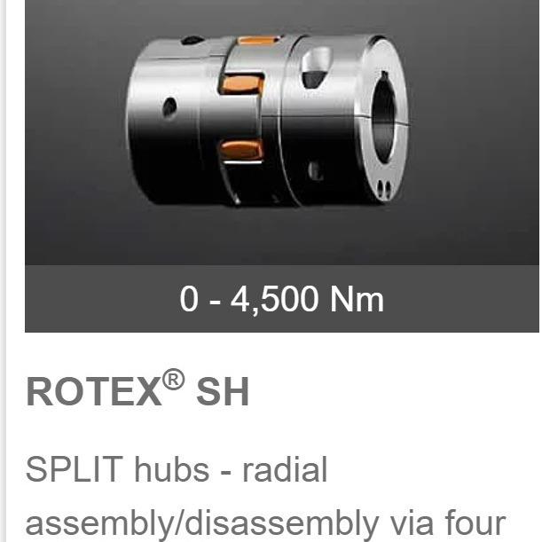 德国KTR-ROTEX-SH型分离型梅花联轴器SPLIT hubs - radial assemb