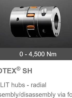 德国KTR-ROTEX-SH型分离型梅花联轴器SPLIT hubs - radial assemb
