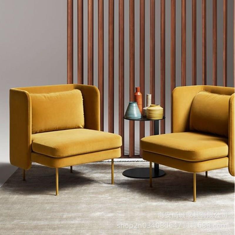 北欧新款轻奢休闲椅简约后现代创意客厅售楼部接待会客单人沙发椅