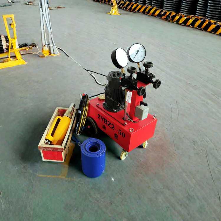 张拉100t穿心式千斤顶公路桥梁锚索电动油泵27吨前卡空心式千斤顶