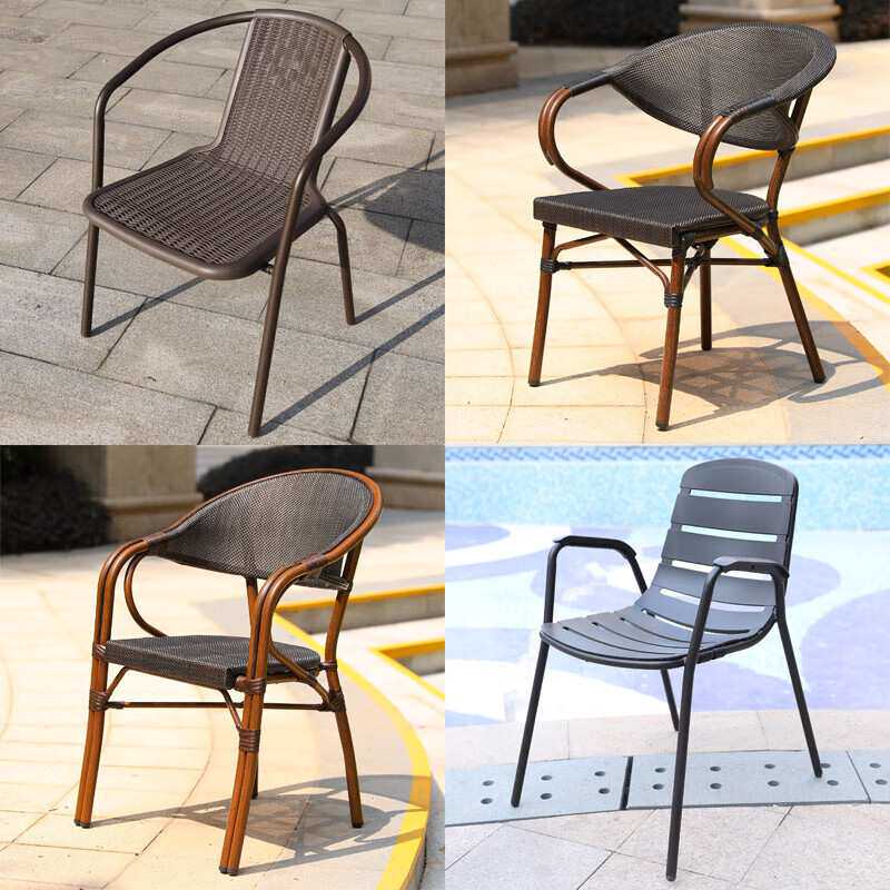 户外小凳子椅子桌椅套件休闲阳台庭院铁艺藤咖啡奶茶店室内餐饮