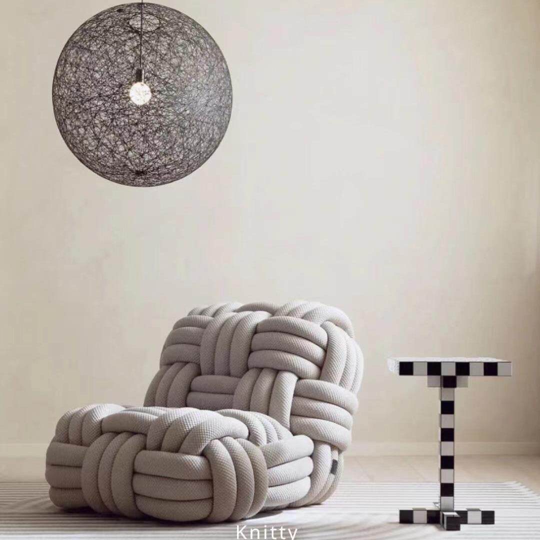设计师创意艺术个性新品单人沙发moooi沙发椅Knitty绳结编结椅子