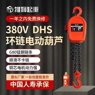 雄狮牌380V工业用电葫芦家用小型起重机提升机 环链电动葫芦