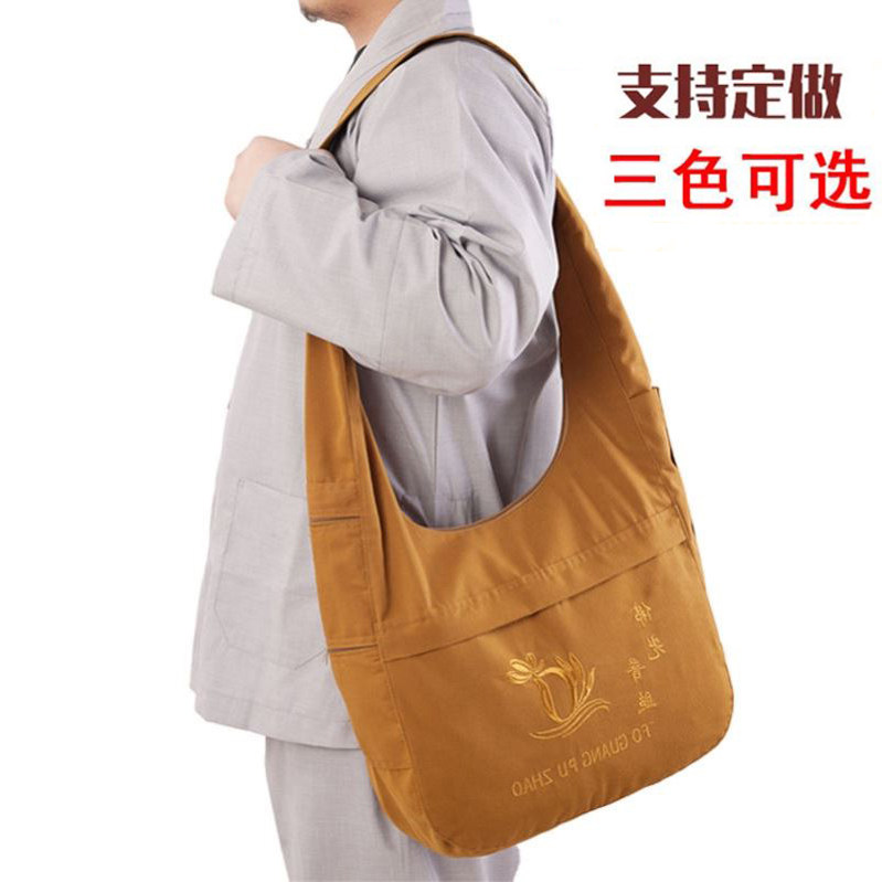 佛系帆布月牙居士包加厚