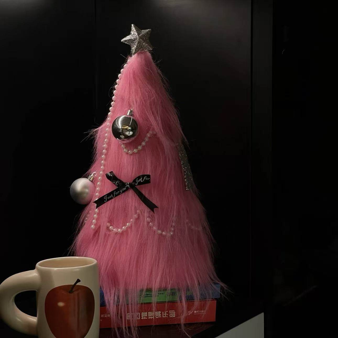 圣诞节粉色毛毛圣诞树全套材料包手工diy创意制作桌面摆件送朋友